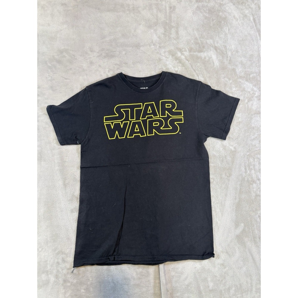 Star Wars Y2K Men's Graphic Tee Size Medium T-Shirt Black/Yellow